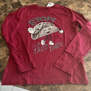 4 for 20$ / 🆕 NWT Kids Red Taco Time Shirt size 14-16 years